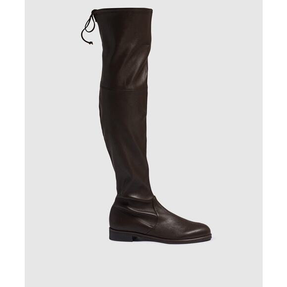 Stuart Weitzman Brown Leather Lowland Low Over The Knee Boots Size 6B - Picture 1 of 6